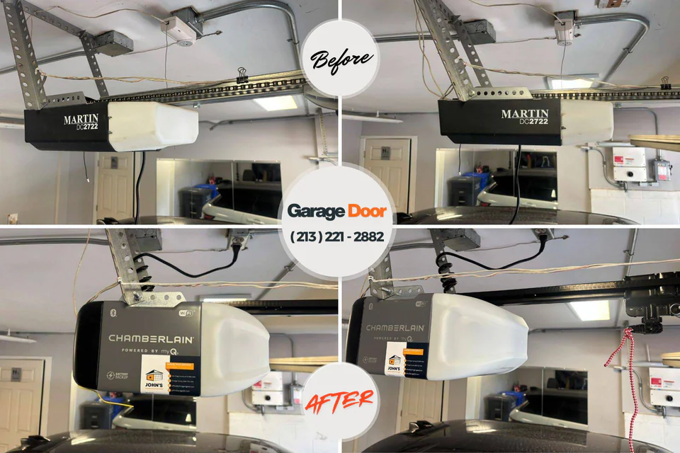 Before and after: garage door repair Bluff City, TN
